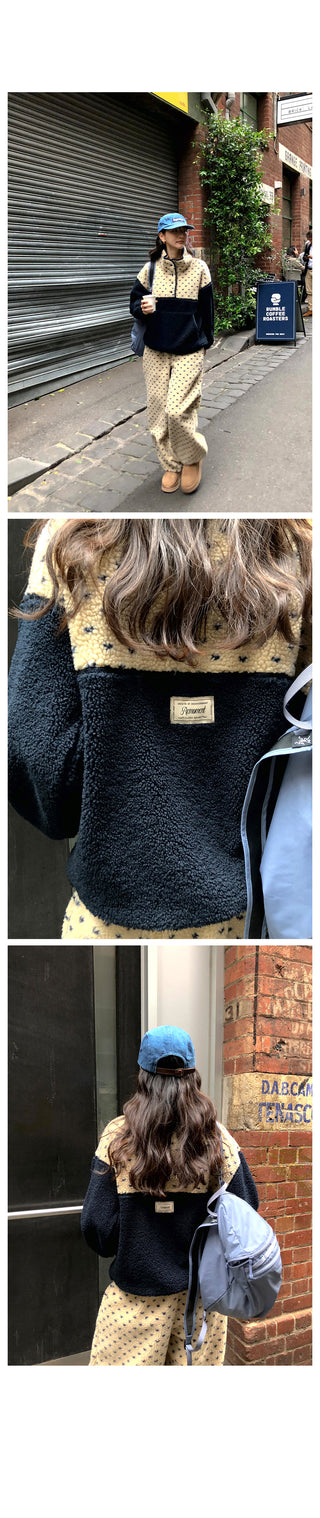 (2 colors) Polka Dot Anorak Zip-Up