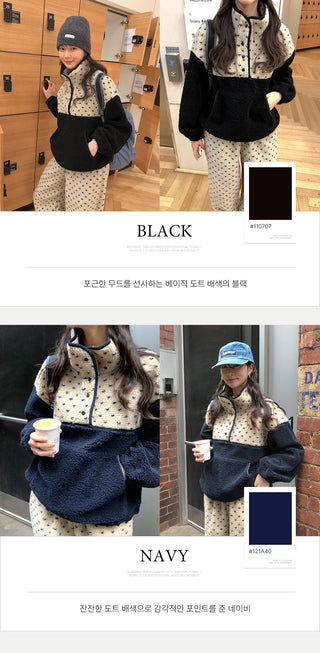 (2 colors) Polka Dot Anorak Zip-Up