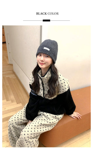 (2 colors) Dot Fleece Pants