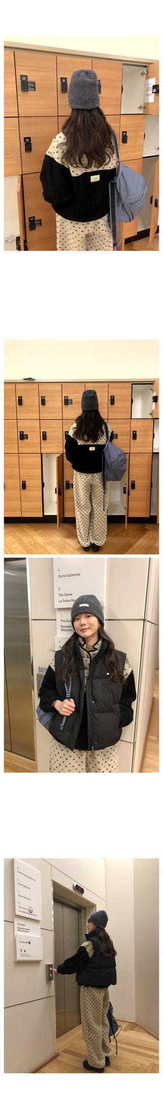 (2 colors) Dot Fleece Pants