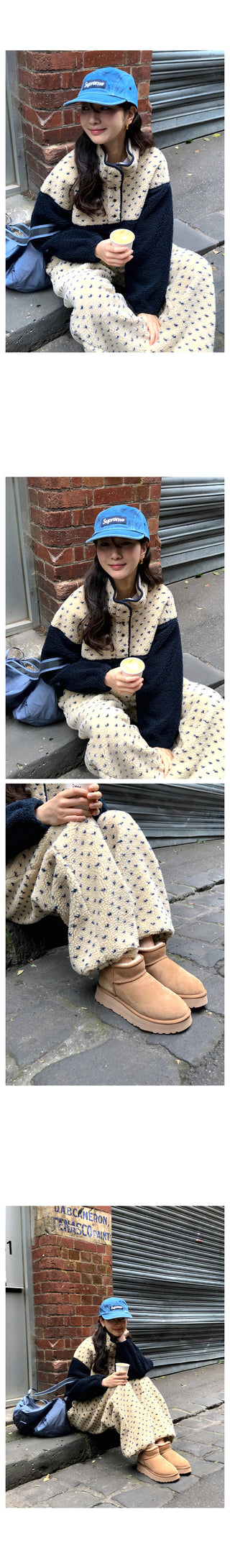(2 colors) Dot Fleece Pants