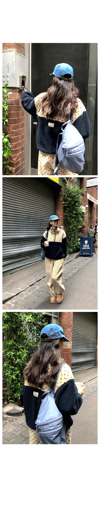 (2 colors) Dot Fleece Pants