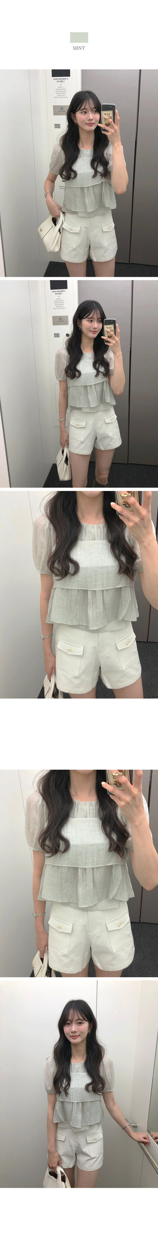 [2 colors] Meriel Sleeveless Set Blouse