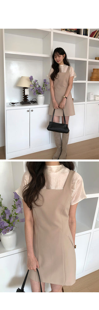 [4 colors] Mesh pleated blouse