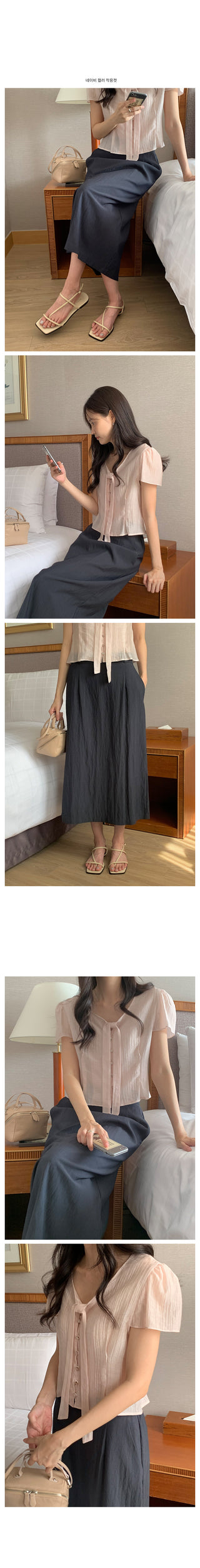 See-through sleeveless blouse