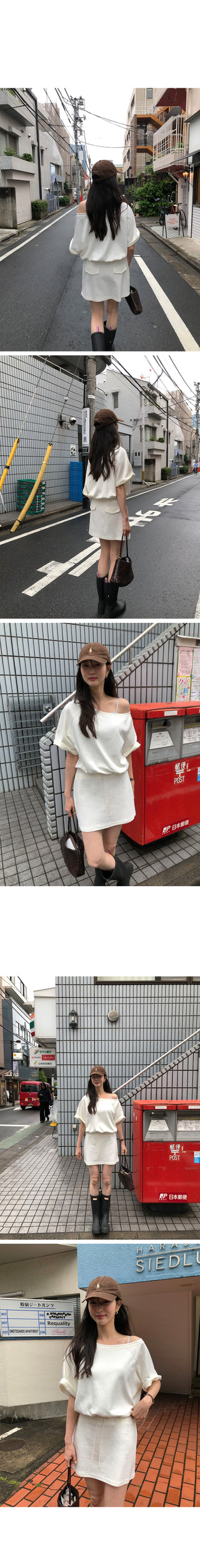 [2 colors] One-shoulder dress