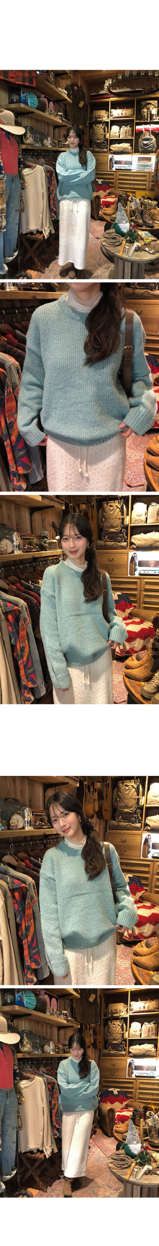 (11 colors) Round neck loose fit knit