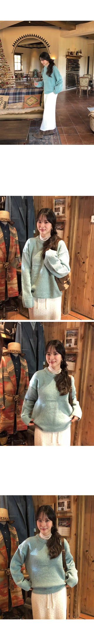 (11 colors) Round neck loose fit knit