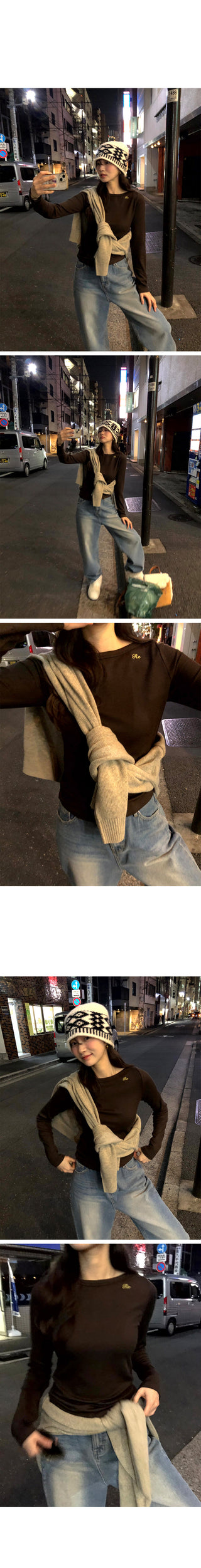 (2 colors) Boat neck T-shirt
