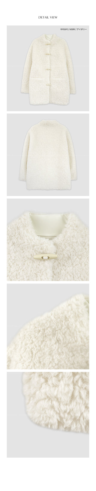 Duffle Button Fur Mouton Coat