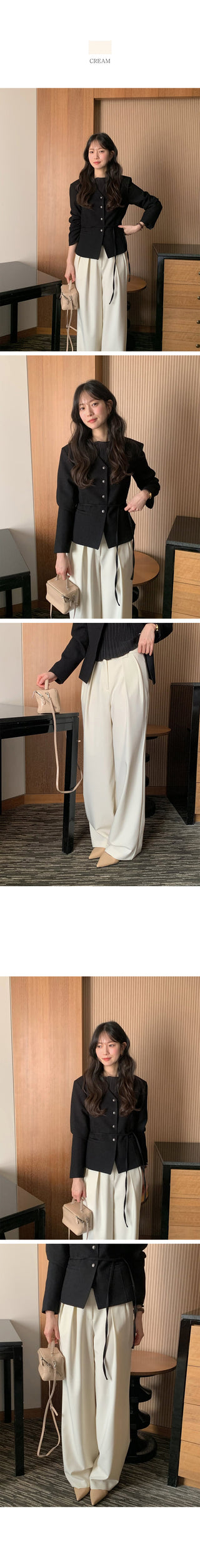 (3 colors) Tucked Slacks