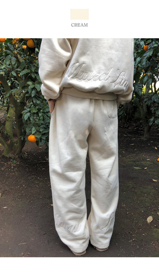 (2 colors) Brushed back lettering 2-way jogger pants