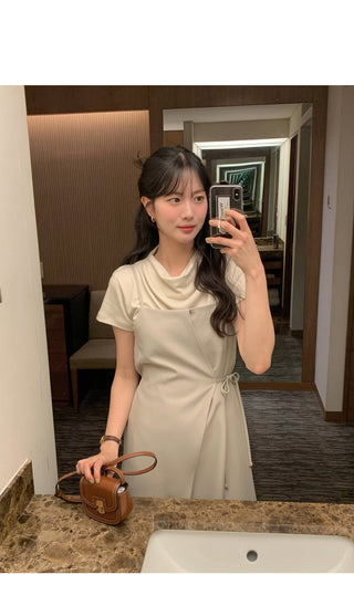 Drape short-sleeved T-shirt