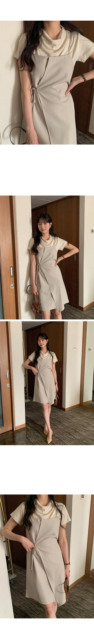 Drape short-sleeved T-shirt