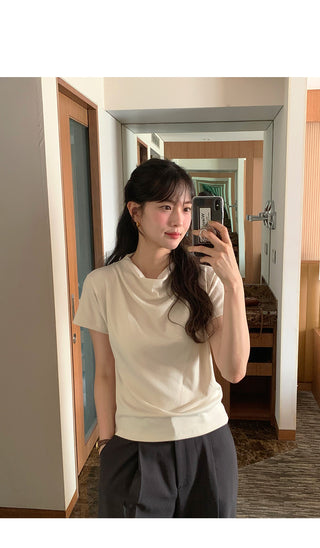 Drape short-sleeved T-shirt