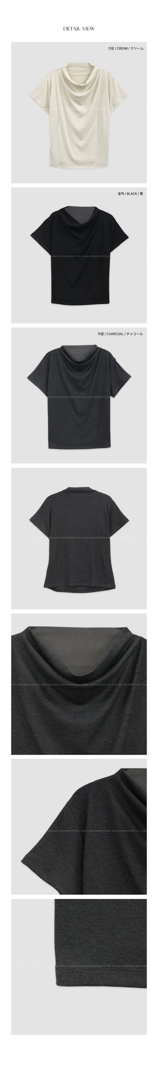 Drape short-sleeved T-shirt