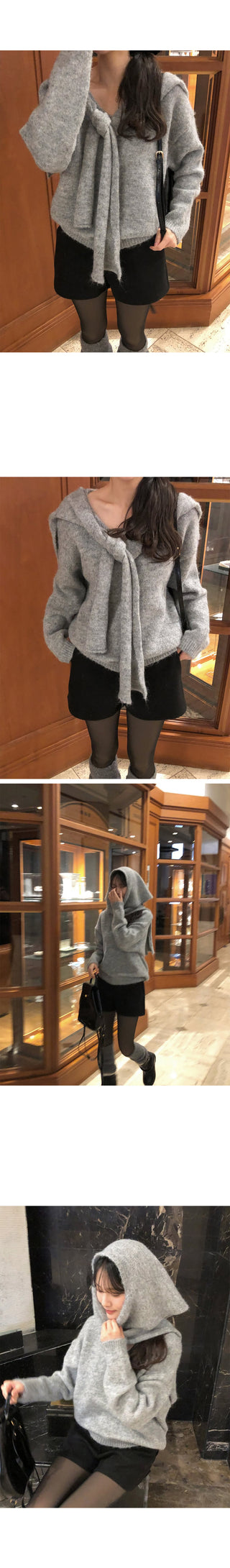 (set) (3 colors) Scarf knit set