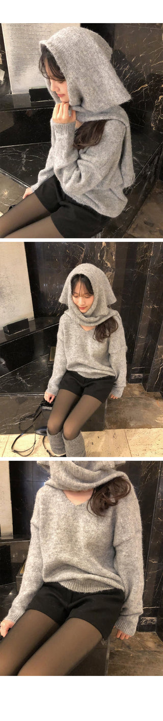 (set) (3 colors) Scarf knit set