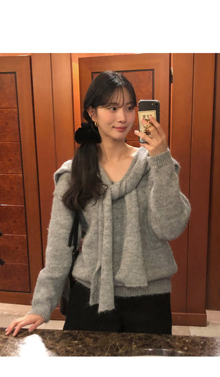 (set) (3 colors) Scarf knit set