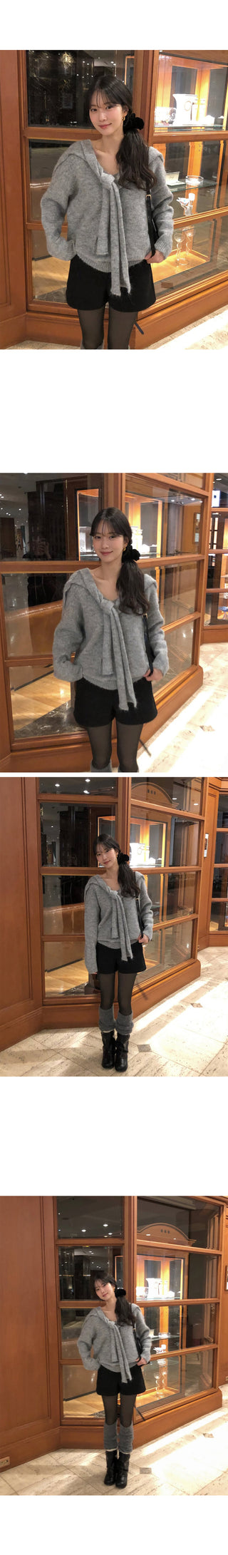(set) (3 colors) Scarf knit set