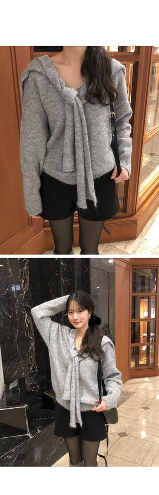 (set) (3 colors) Scarf knit set