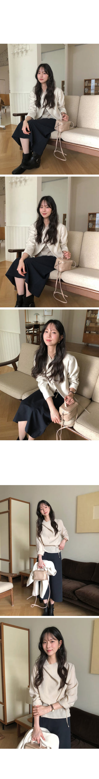 (3 colors) String Slit Skirt