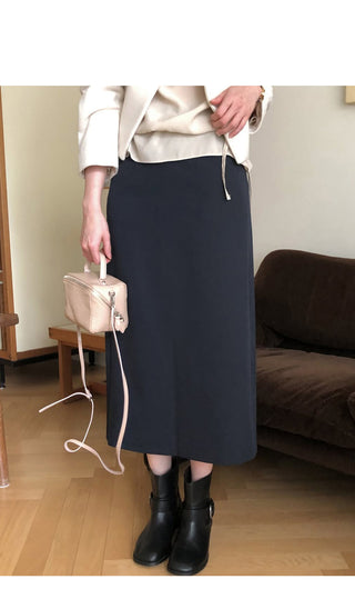 (3 colors) String Slit Skirt