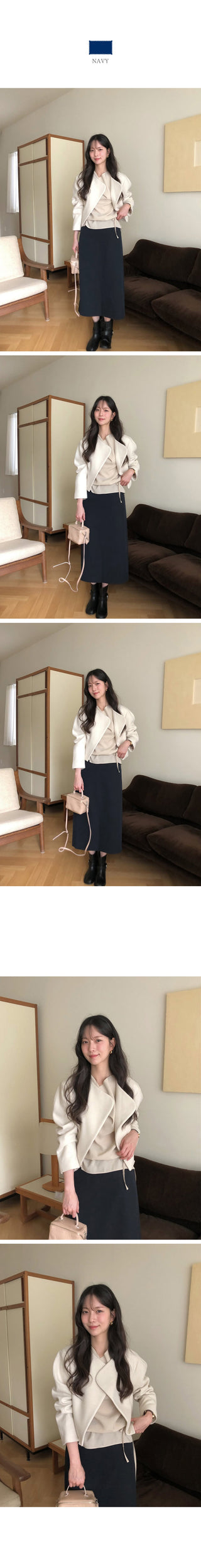 (3 colors) String Slit Skirt