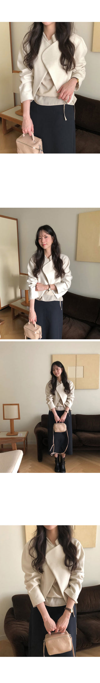 (3 colors) String Slit Skirt