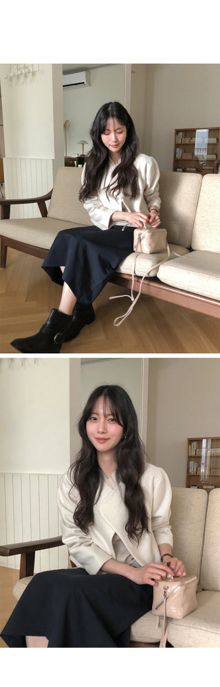 (3 colors) String Slit Skirt