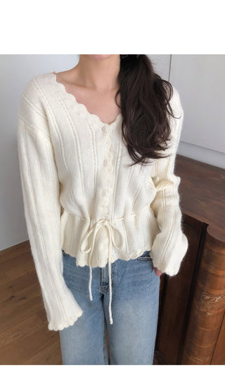 (2 colors) Angora Ribbon Cardigan