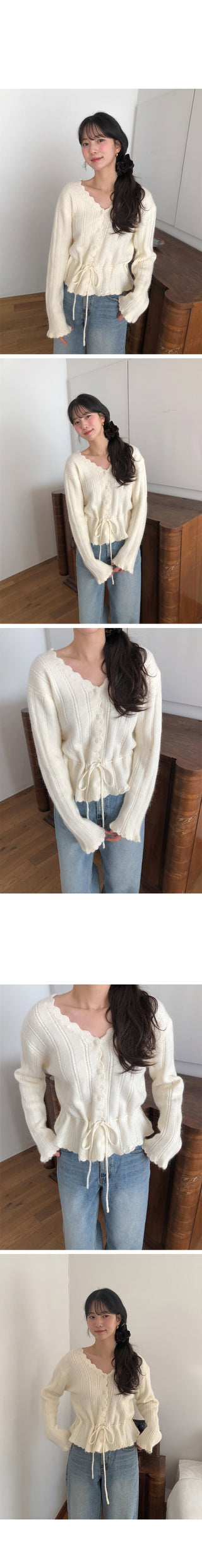 (2 colors) Angora Ribbon Cardigan