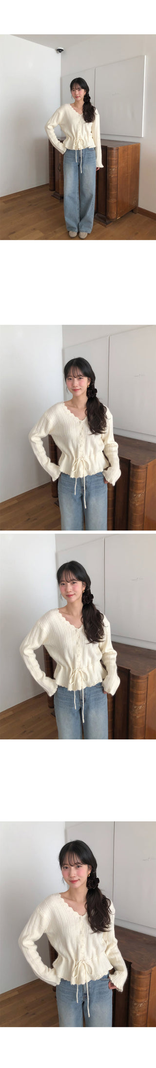 (2 colors) Angora Ribbon Cardigan