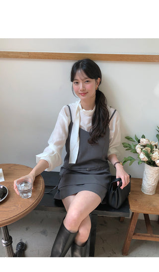 (2 colors) Belted Mini Dress