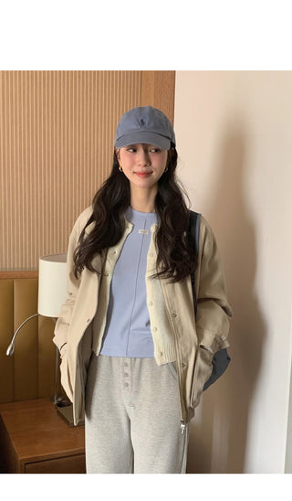 Basic cotton blouson