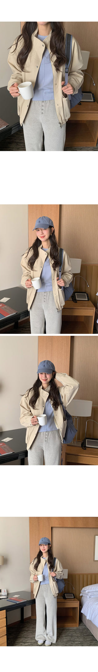 Basic cotton blouson