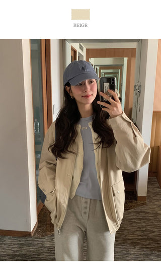 Basic cotton blouson