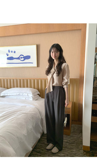 (3 colors) Tie blouse