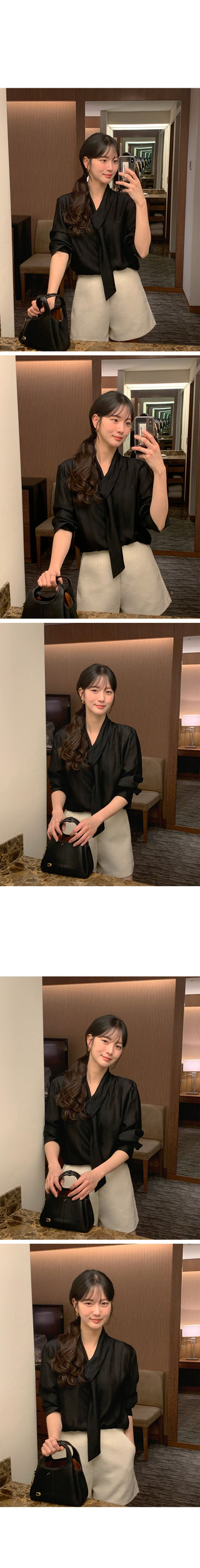 (3 colors) Tie blouse