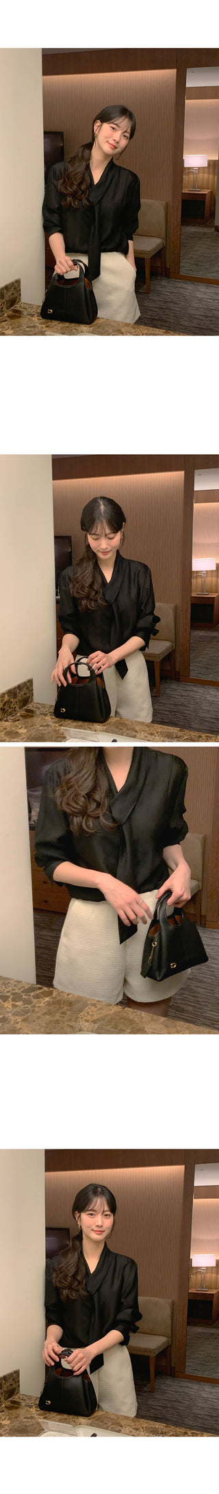 (3 colors) Tie blouse