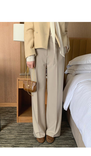 (3 colors) Basic semi-wide slacks