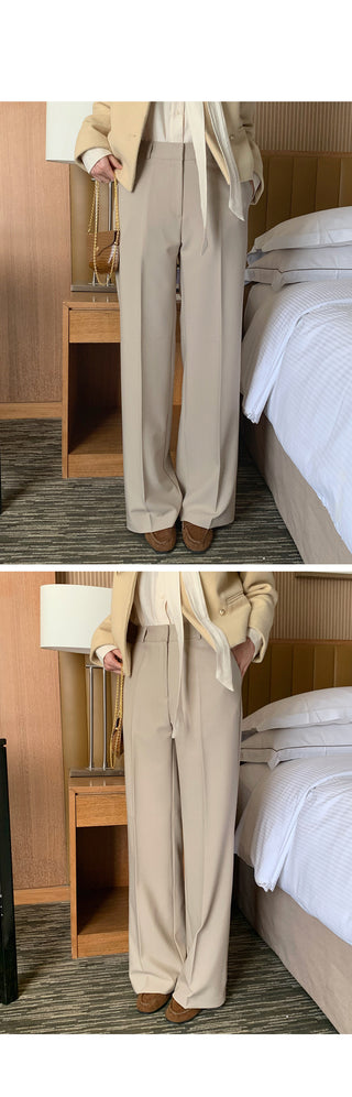 (3 colors) Basic semi-wide slacks