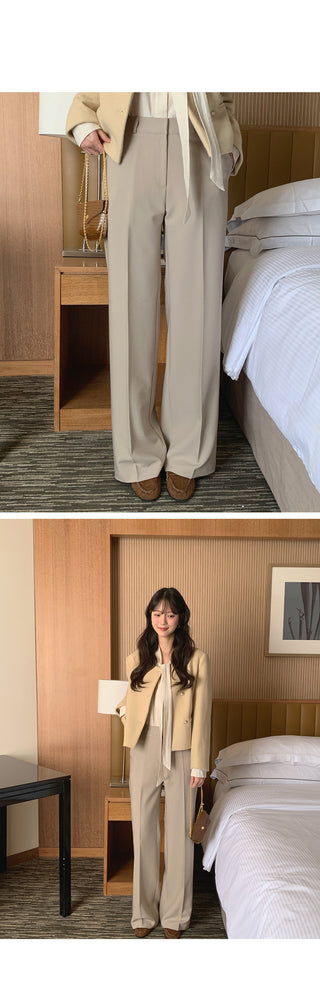 (3 colors) Basic semi-wide slacks