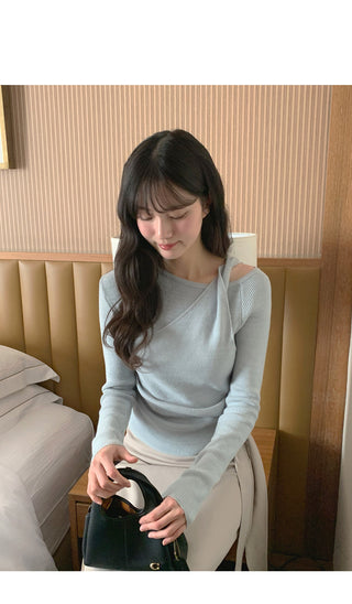 (4 colors) Twisted Layered Knit