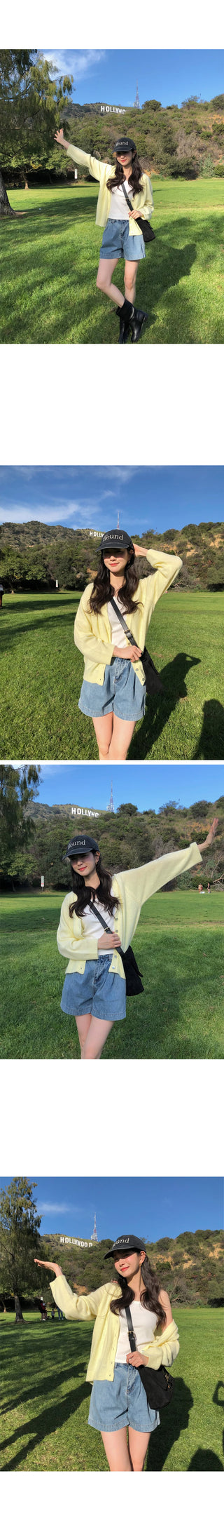 (4 colors) Pleated Short Denim Pants