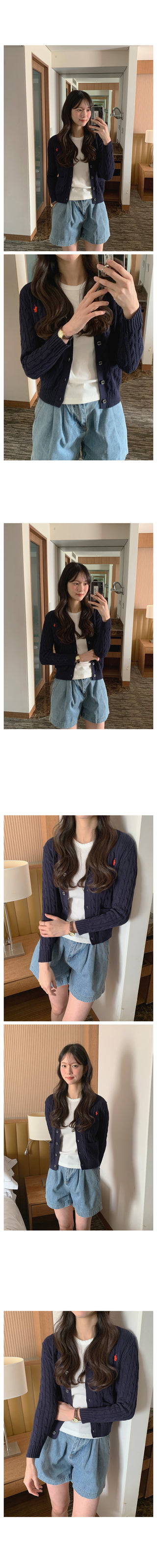 (4 colors) Pleated Short Denim Pants