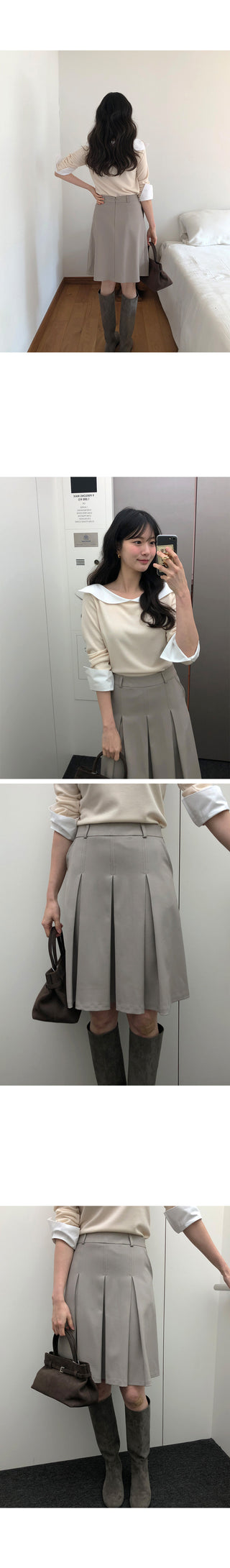 (2 colors) Pleated skirt