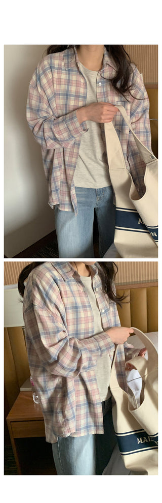 Pastel check shirt in 2 colors!