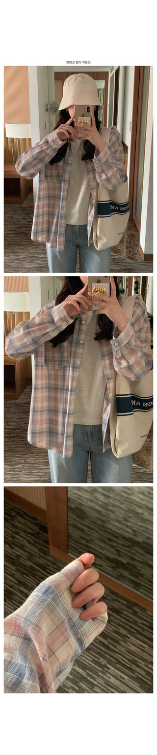 Pastel check shirt in 2 colors!
