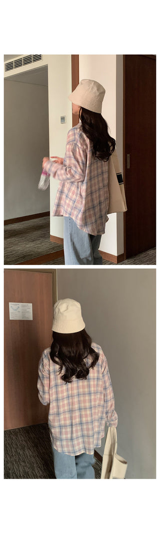 Pastel check shirt in 2 colors!